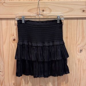 Black Tiered Skirt - Smocked Waist